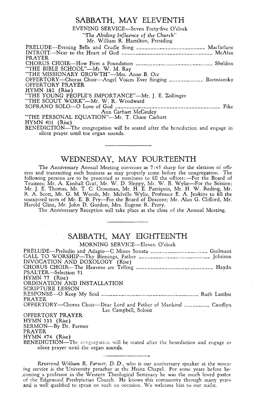 75th Anniversary Program page 1